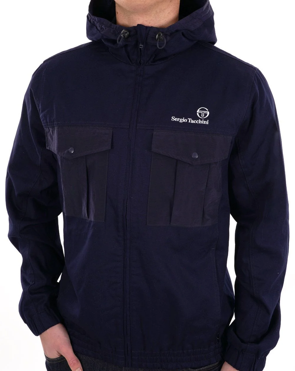 Sergio Tacchini Canvas Mix Jacket Navy - Image 4