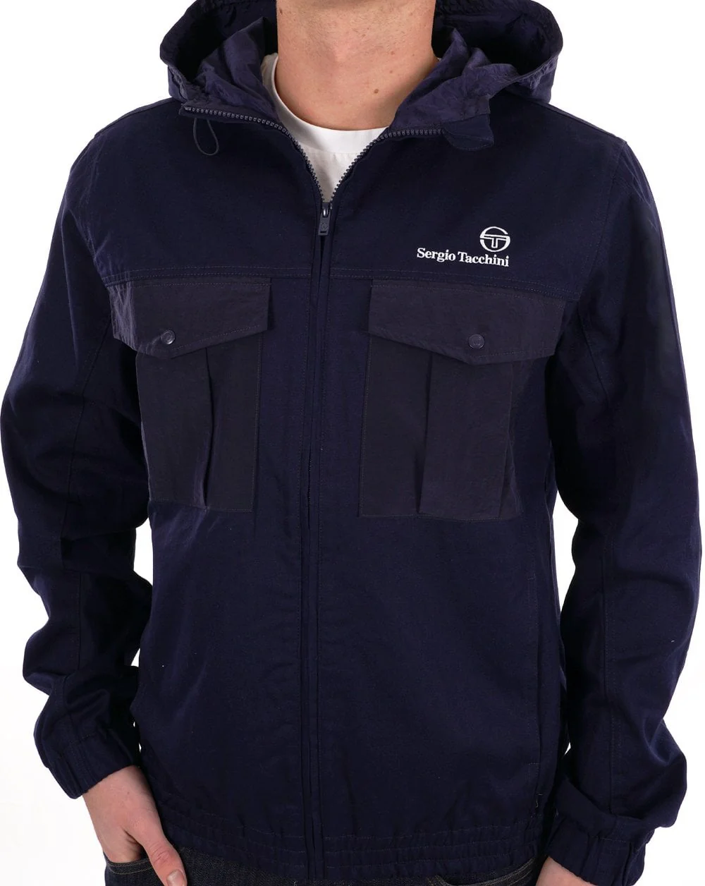 Sergio Tacchini Canvas Mix Jacket Navy - Image 5