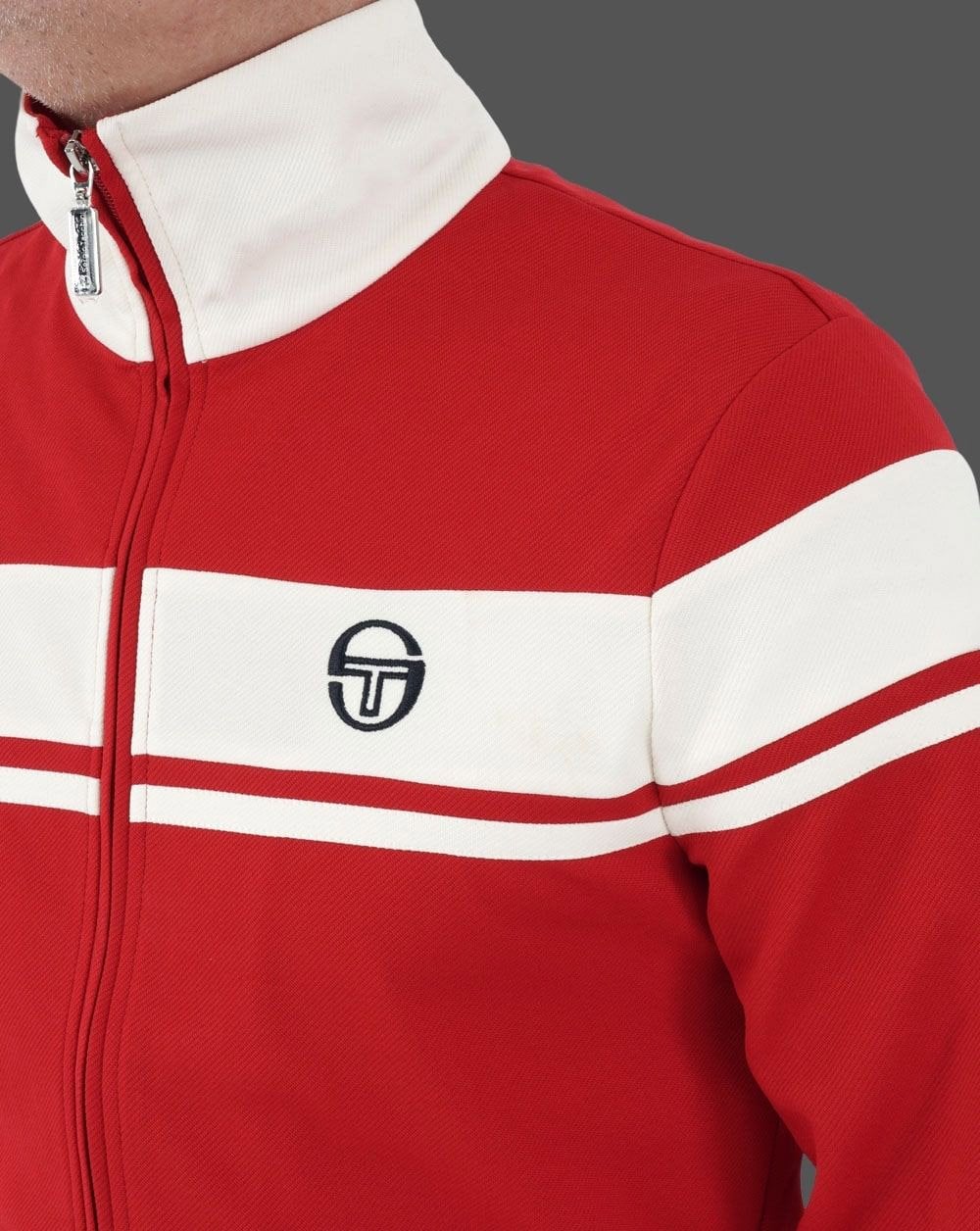 Sergio Tacchini Capomasters Track Top Red/Off White - Image 3