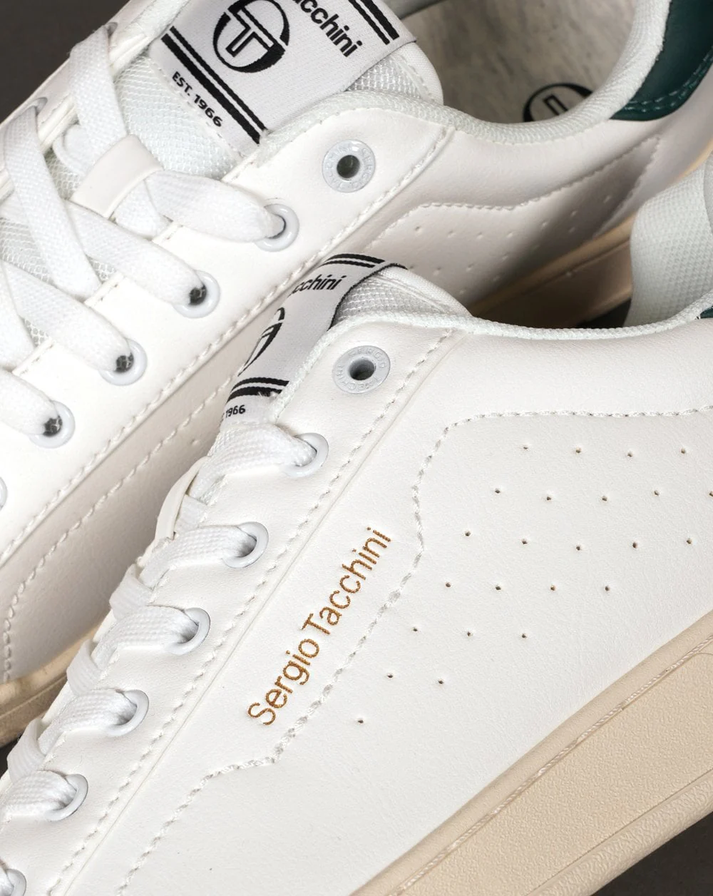 Sergio Tacchini Capri Trainers White/Dark Green - Image 3