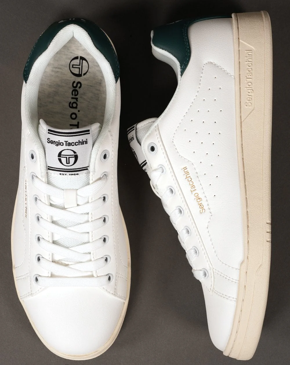 Sergio Tacchini Capri Trainers White/Dark Green - Image 4