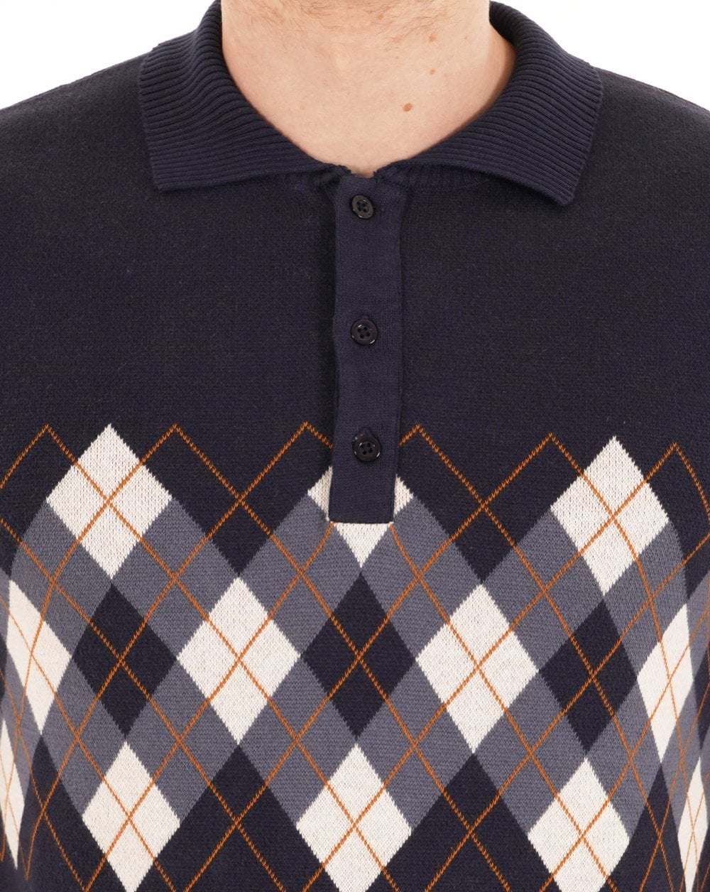 Sergio Tacchini Carezza Knitted Polo Navy Blue - Image 3