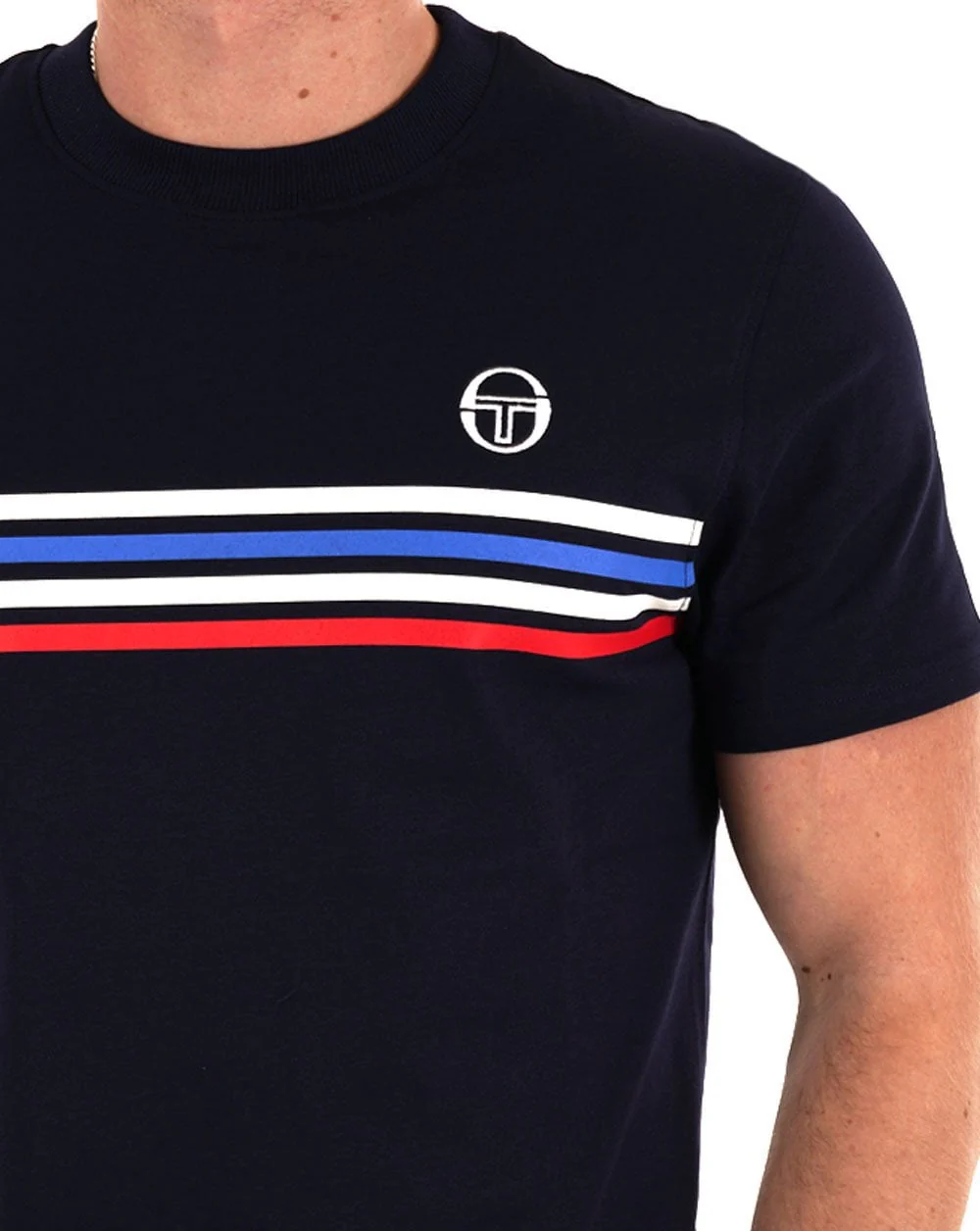 Sergio Tacchini chest stripe T-Shirt Navy - Image 2