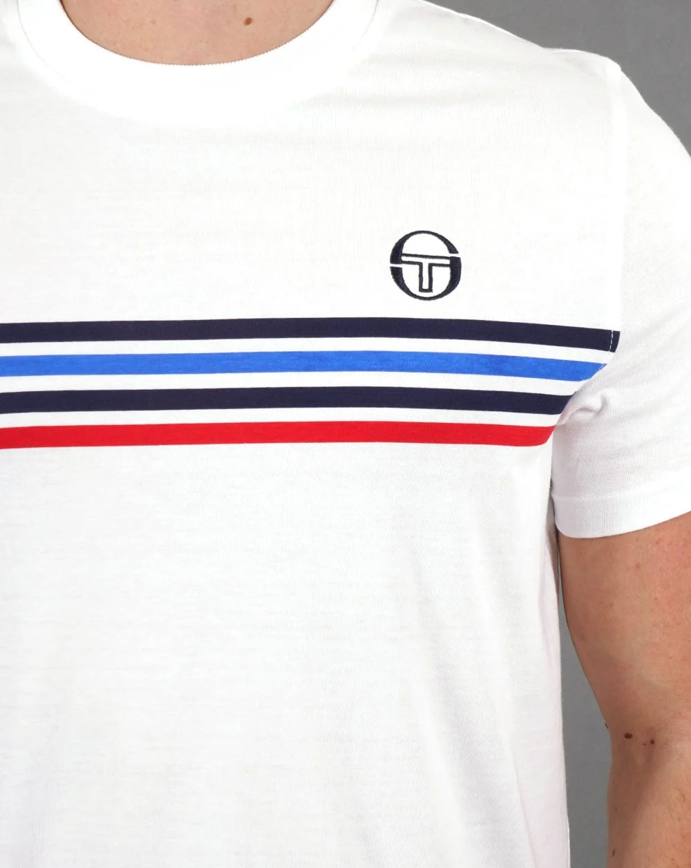 Sergio Tacchini Chest Stripe T Shirt White - Image 2