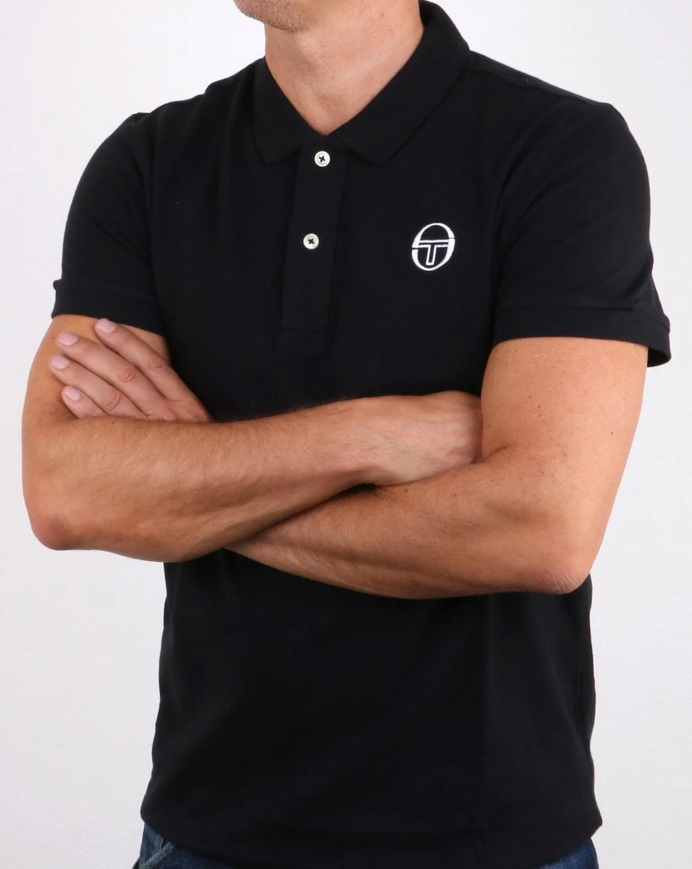 Sergio Tacchini Classic Polo Shirt Black/white - Image 3