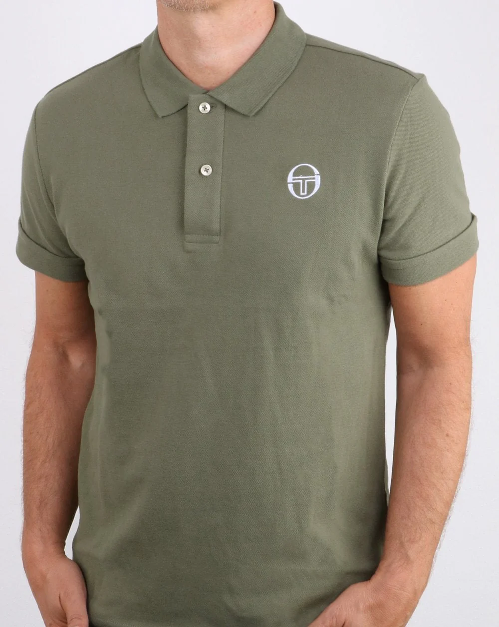 Sergio Tacchini Classic Polo Shirt Olive/white - Image 3