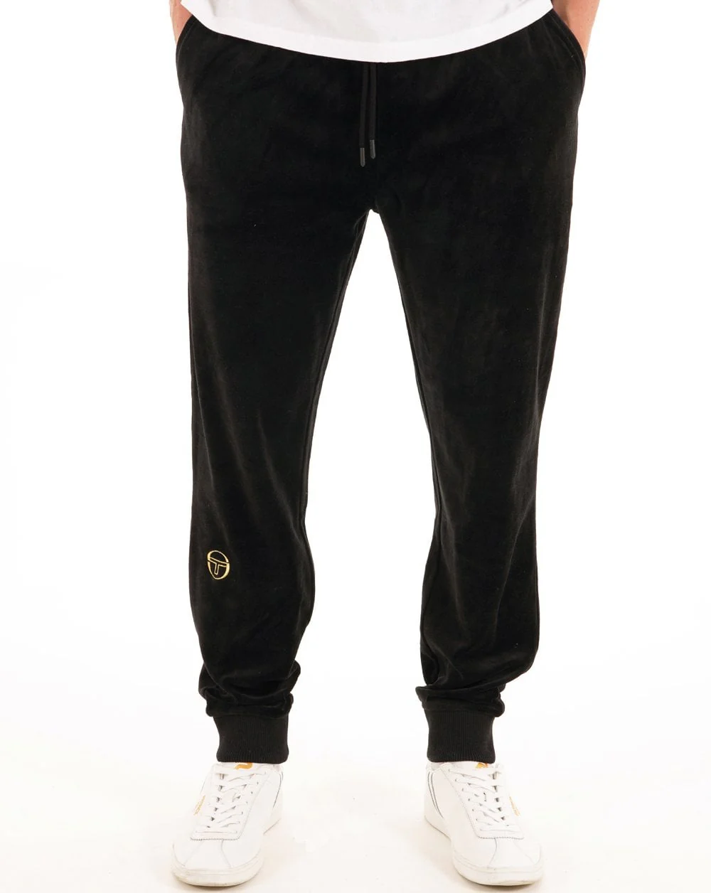 Sergio Tacchini Classic Velour Track Pants Black - Image 2