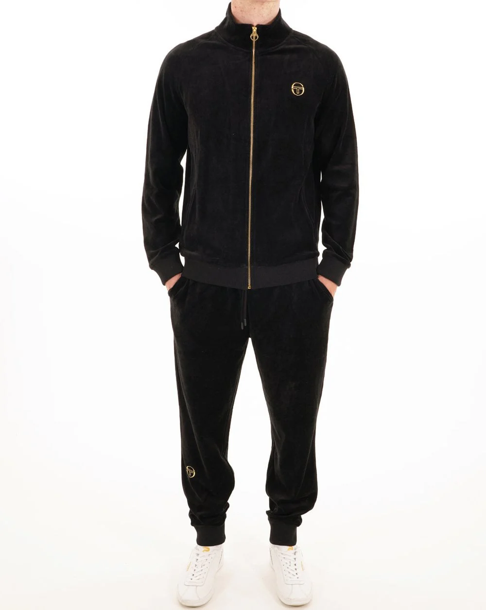 Sergio Tacchini Classic Velour Track Pants Black - Image 3
