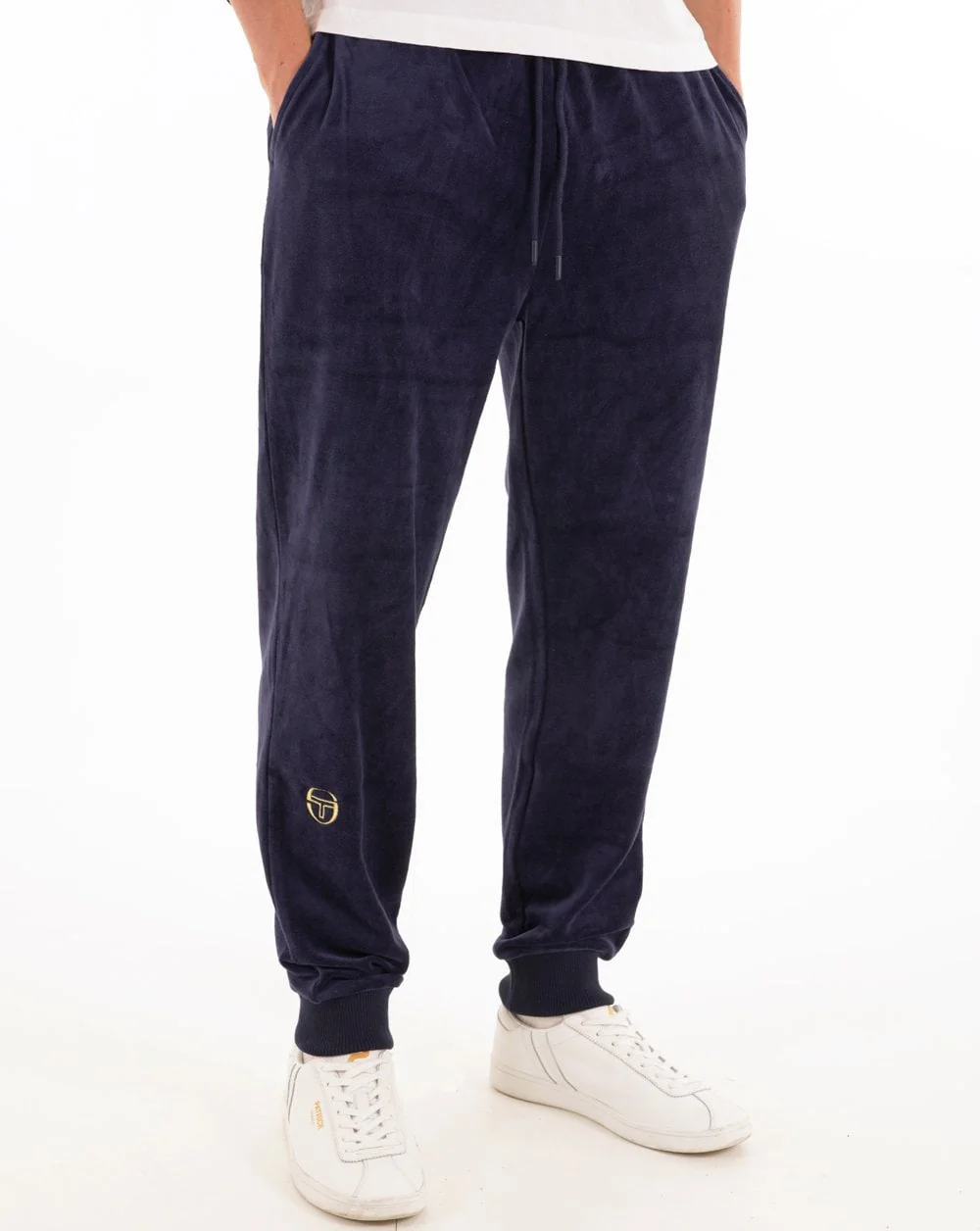 Sergio Tacchini Classic Velour Track Pants Navy Blue - Image 2