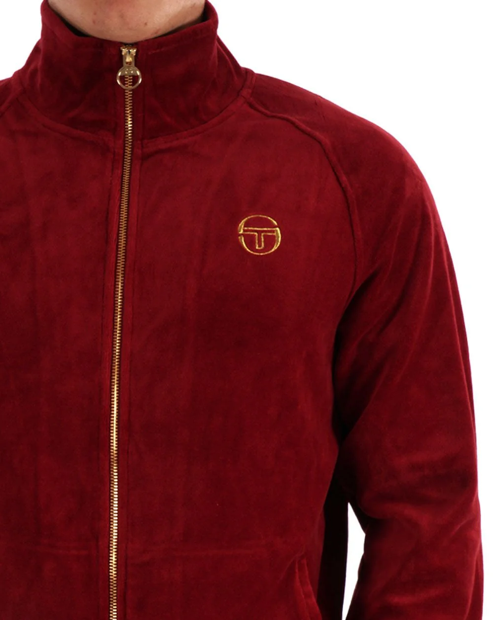 Sergio Tacchini Classic Velour Track Top Deep Red - Image 2