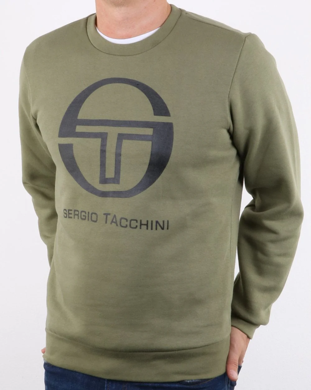 Sergio Tacchini Corp Logo Sweat Olive - Image 2