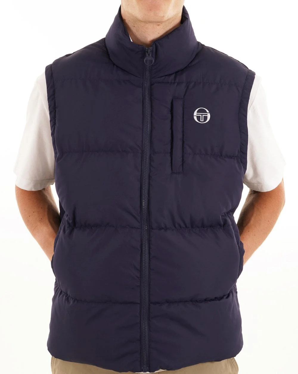 Sergio Tacchini Court Padded Gilet Navy - Image 3