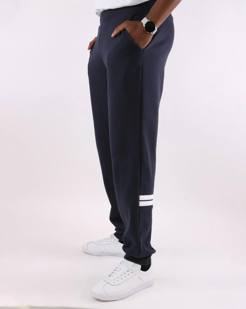Sergio Tacchini Cuffed Track Pants Navy - Image 3