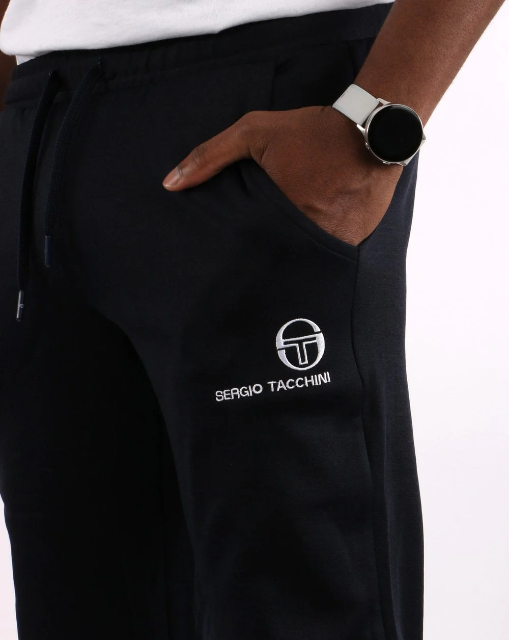 Sergio Tacchini Cuffed Track Pants Navy - Image 2