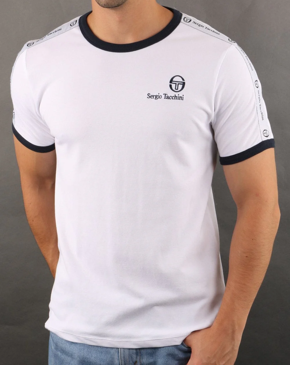 Sergio Tacchini Dalhoa T Shirt White/navy - Image 2