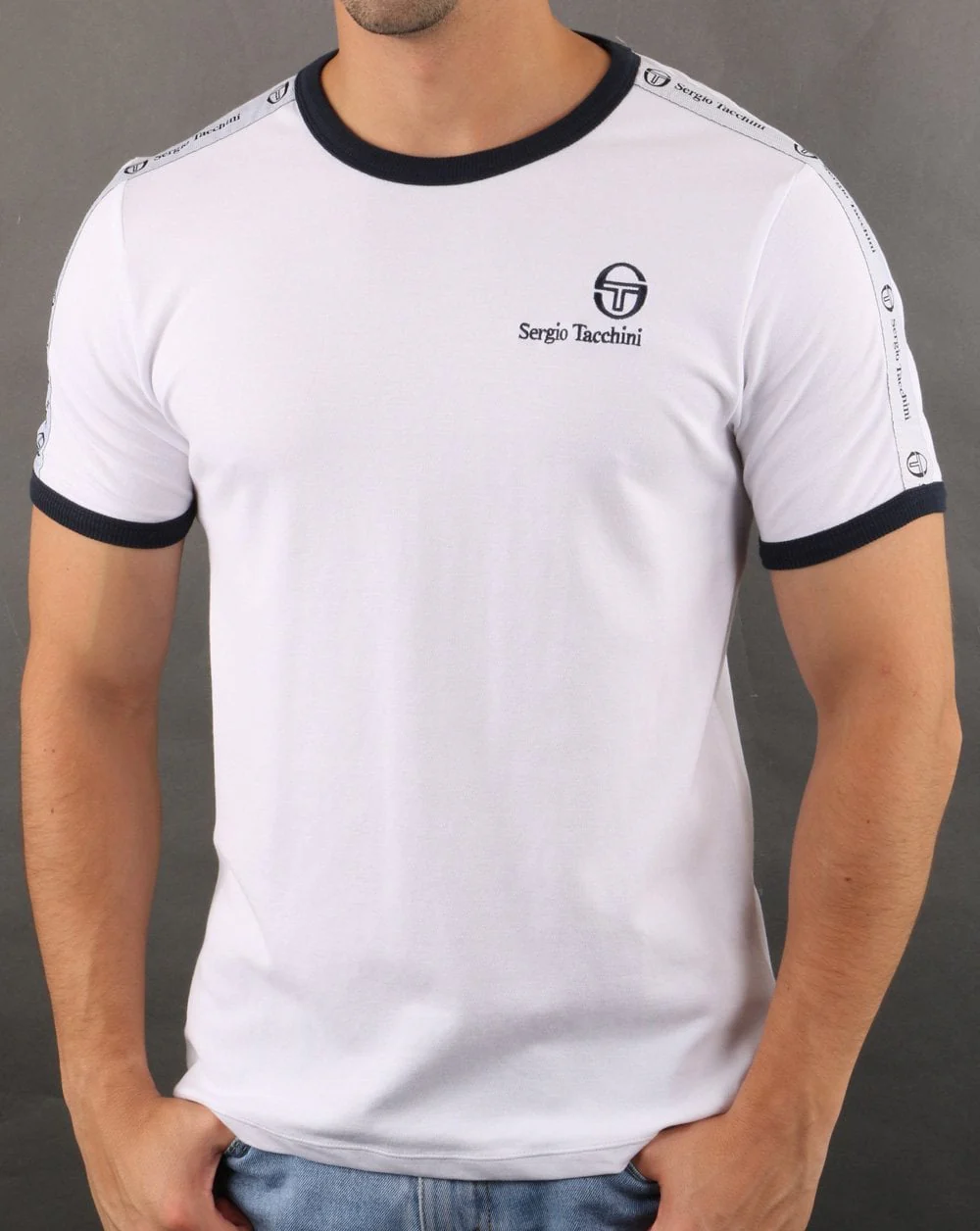 Sergio Tacchini Dalhoa T Shirt White/navy - Image 3