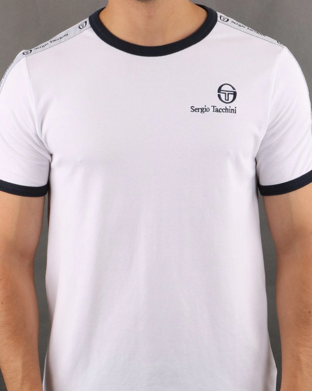 Sergio Tacchini Dalhoa T Shirt White/navy - Image 4