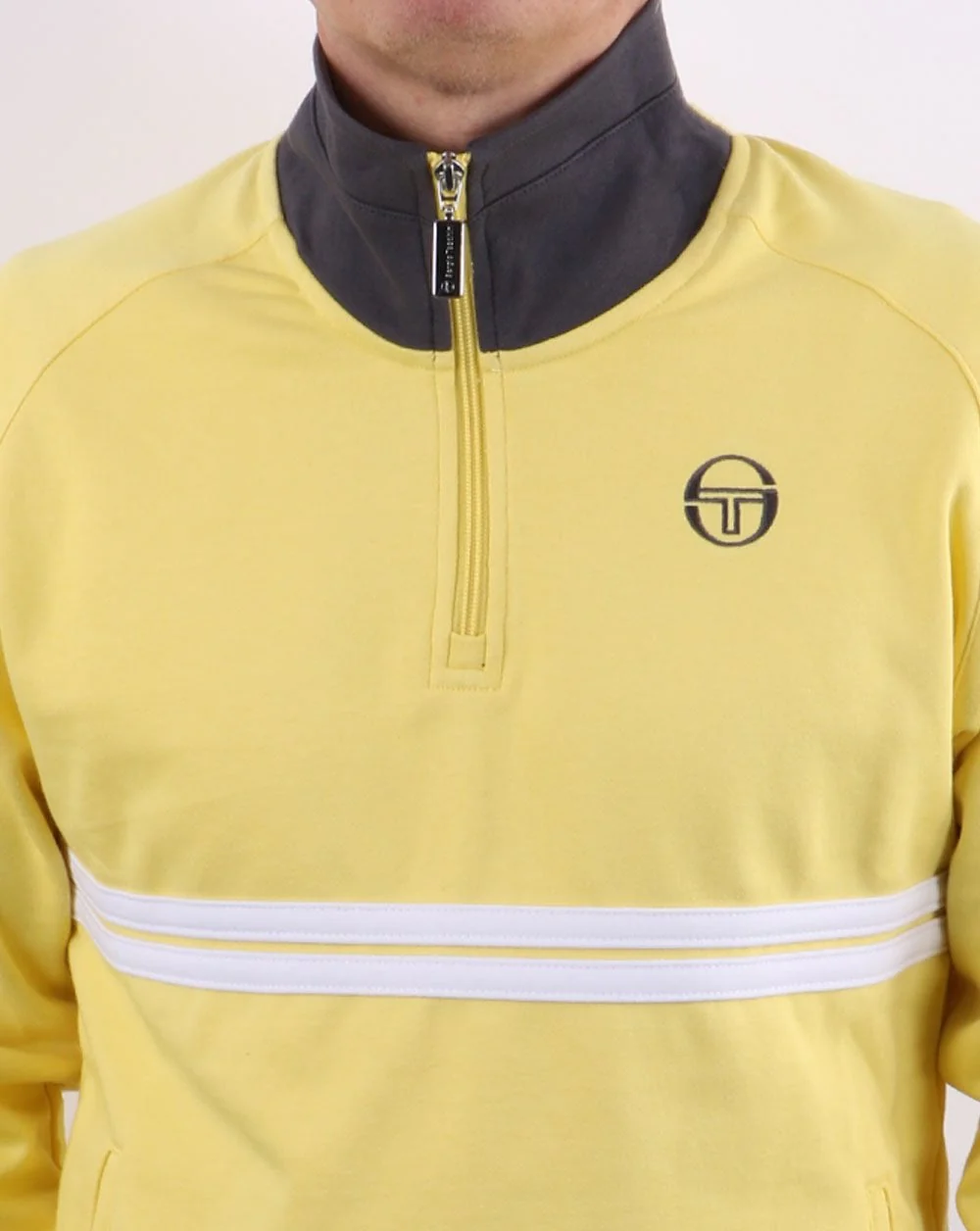 Sergio Tacchini Dallas 1/4 Zip Track Top Yellow/Dark Grey - Image 2