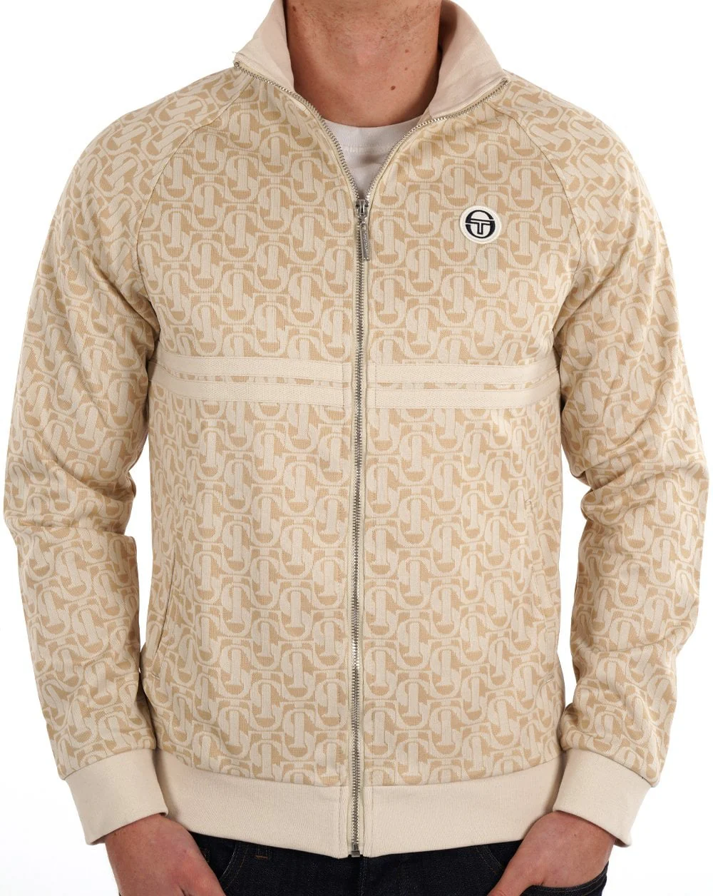 Sergio Tacchini Dallas Monogram Track Top Pearled Ivory - Image 3