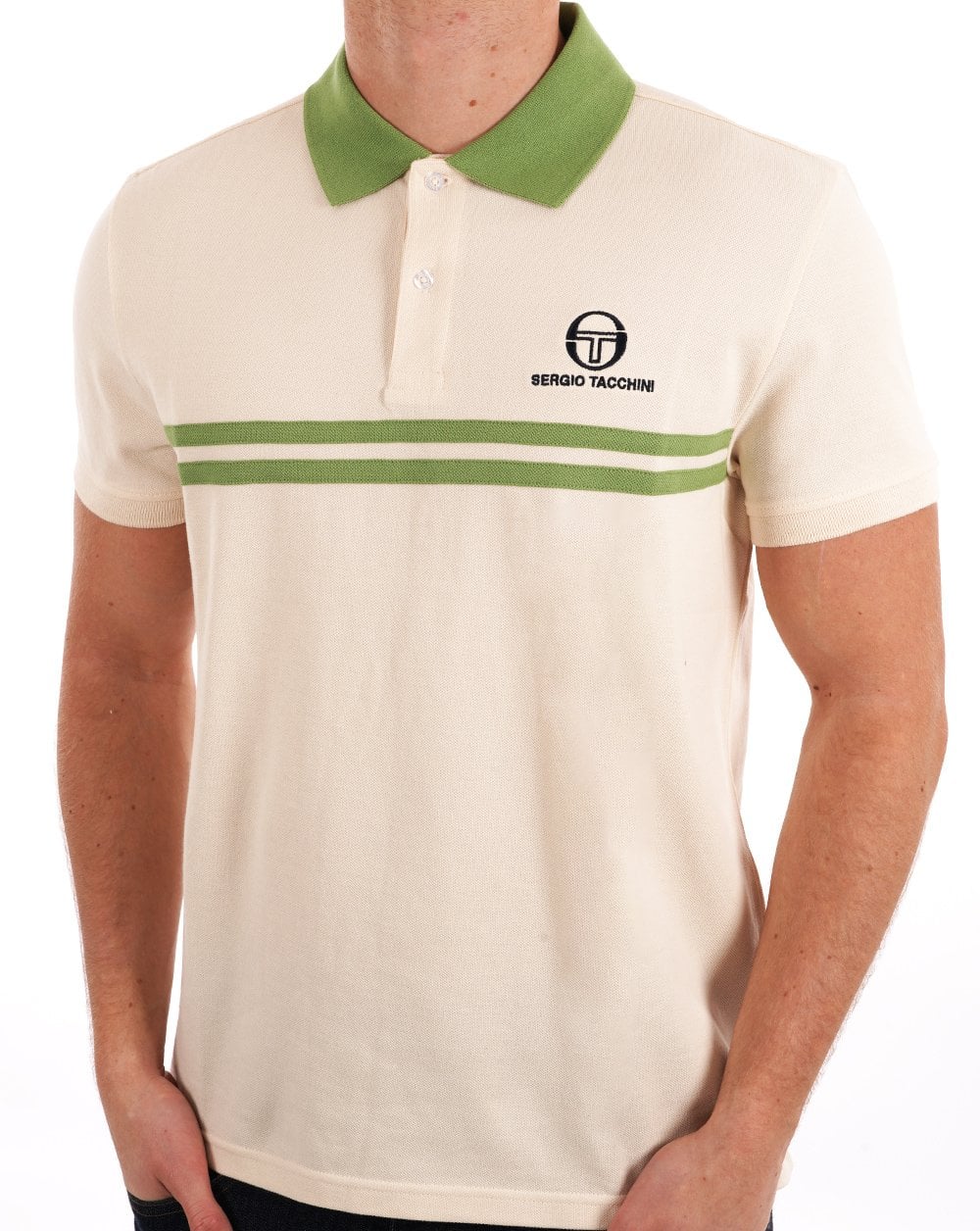 Sergio Tacchini Dallas Polo Shirt Ivory green - Image 2