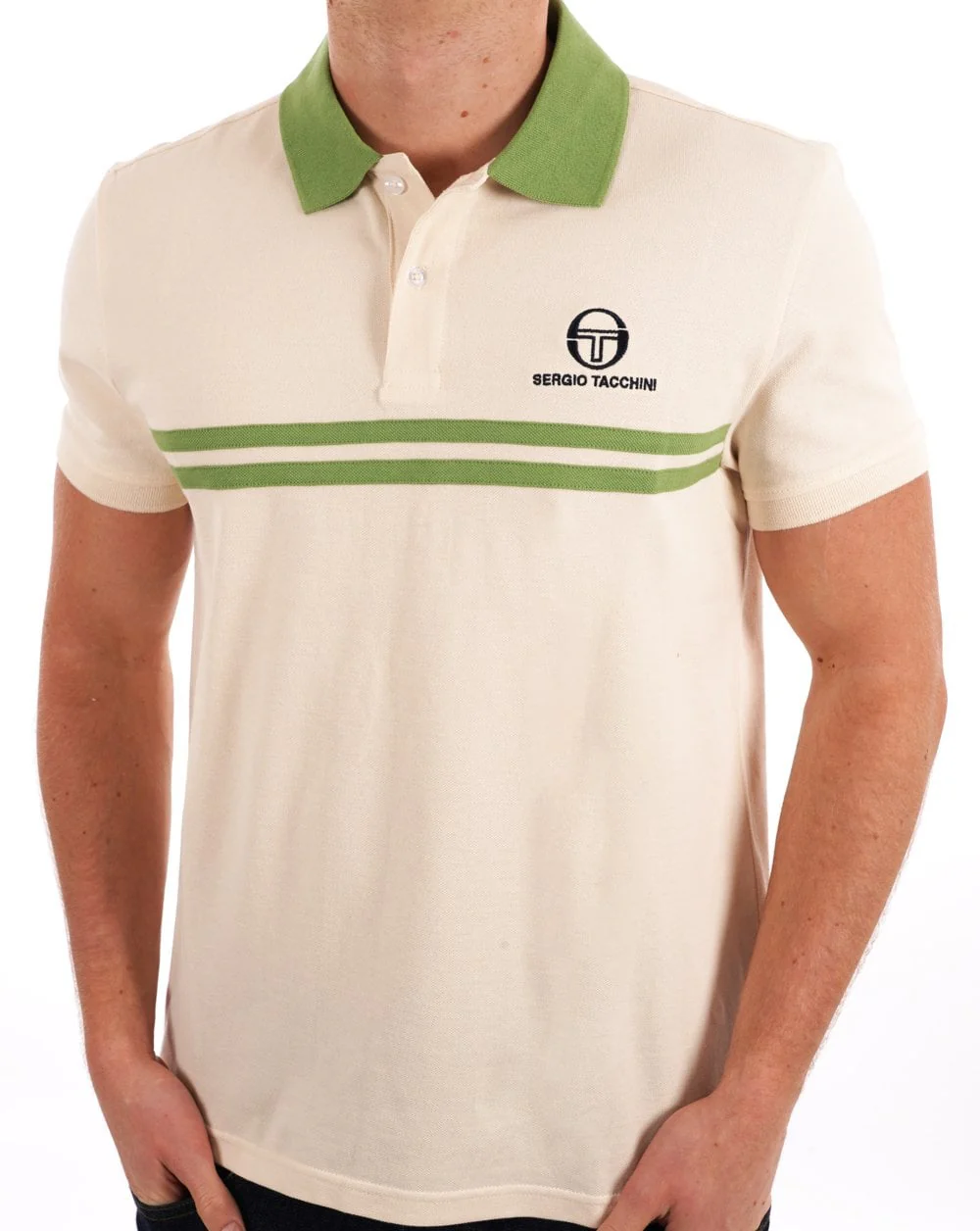 Sergio Tacchini Dallas Polo Shirt Ivory green - Image 4
