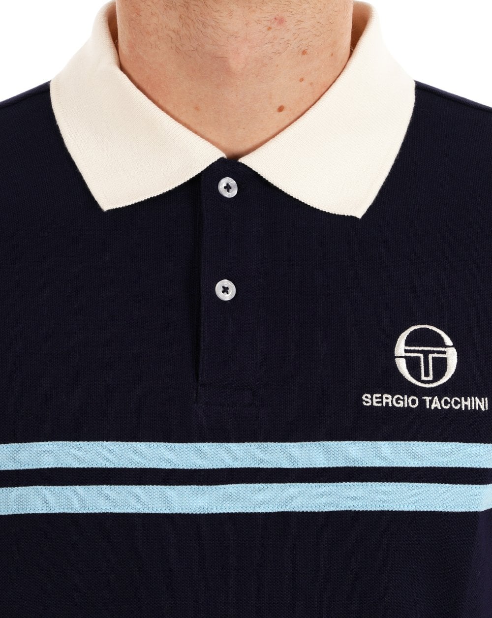 Sergio Tacchini Dallas Polo Shirt Navy Blue - Image 2