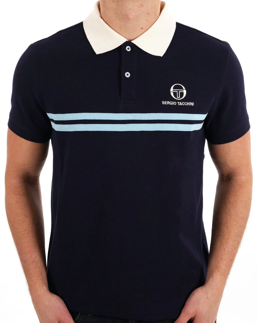 Sergio Tacchini Dallas Polo Shirt Navy Blue - Image 3