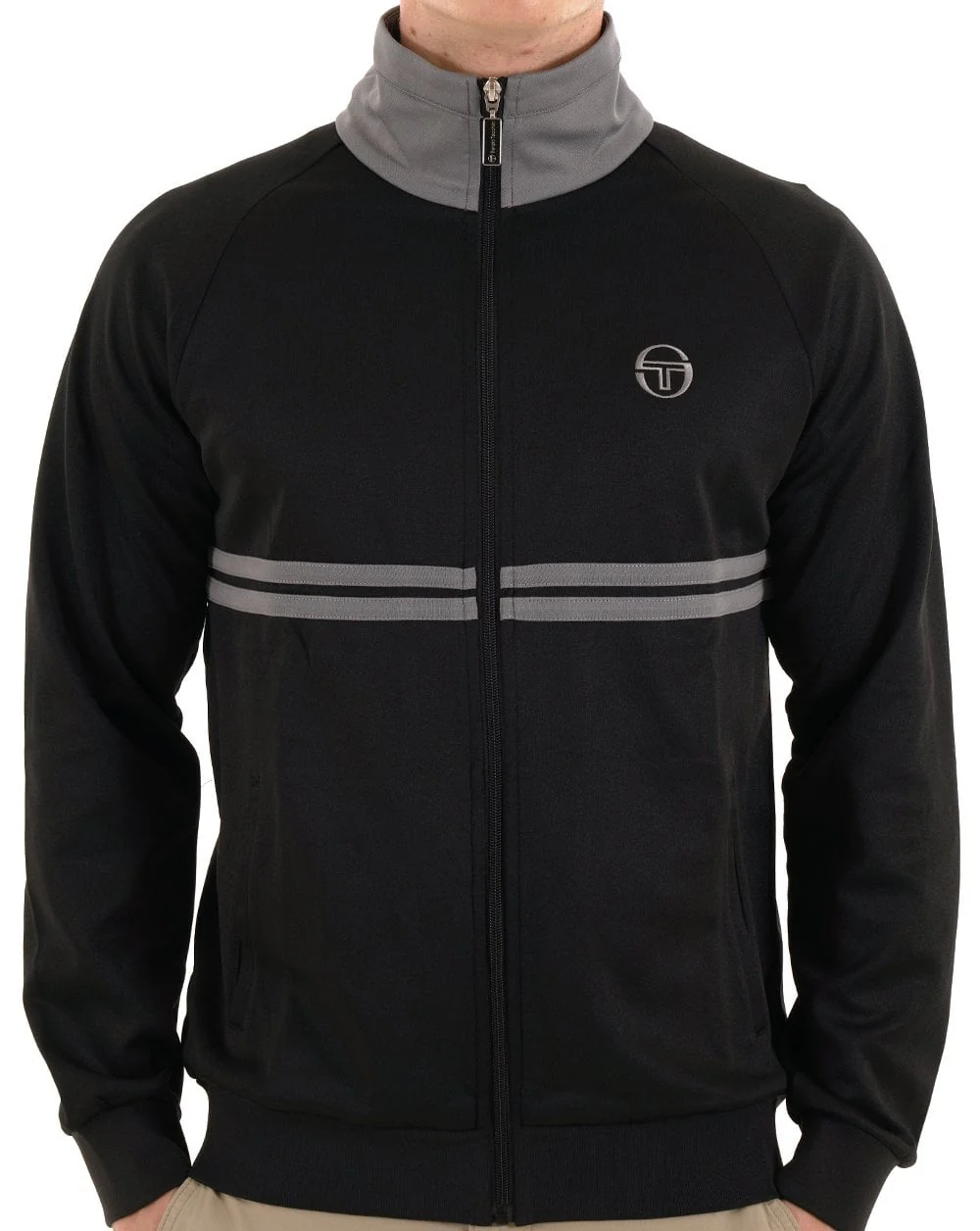 Sergio Tacchini Dallas Track Top Black Grey - Image 2