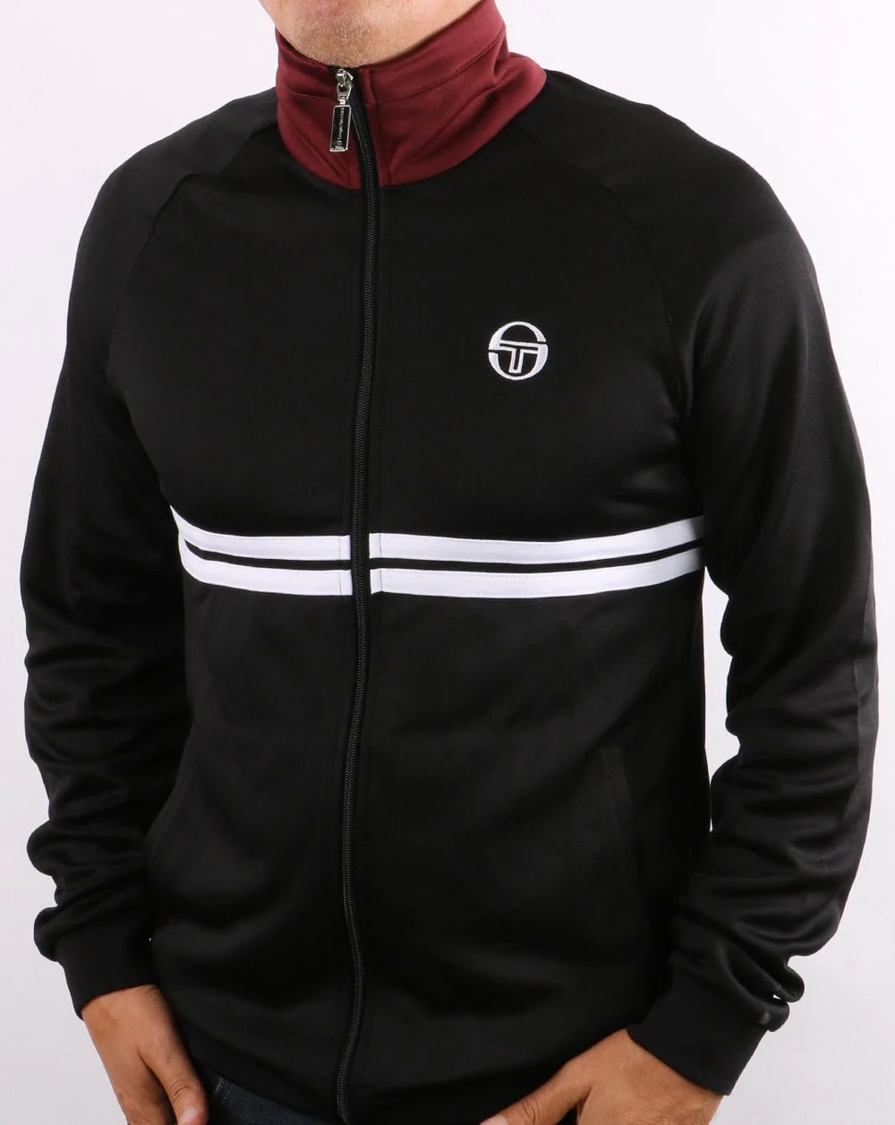 Sergio Tacchini Dallas Track Top Black/Port - Image 4