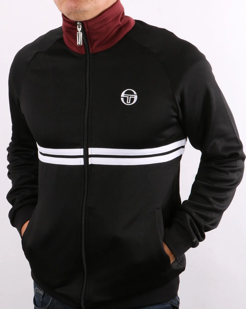 Sergio Tacchini Dallas Track Top Black/Port - Image 5