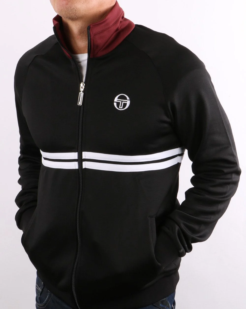 Sergio Tacchini Dallas Track Top Black/Port - Image 6