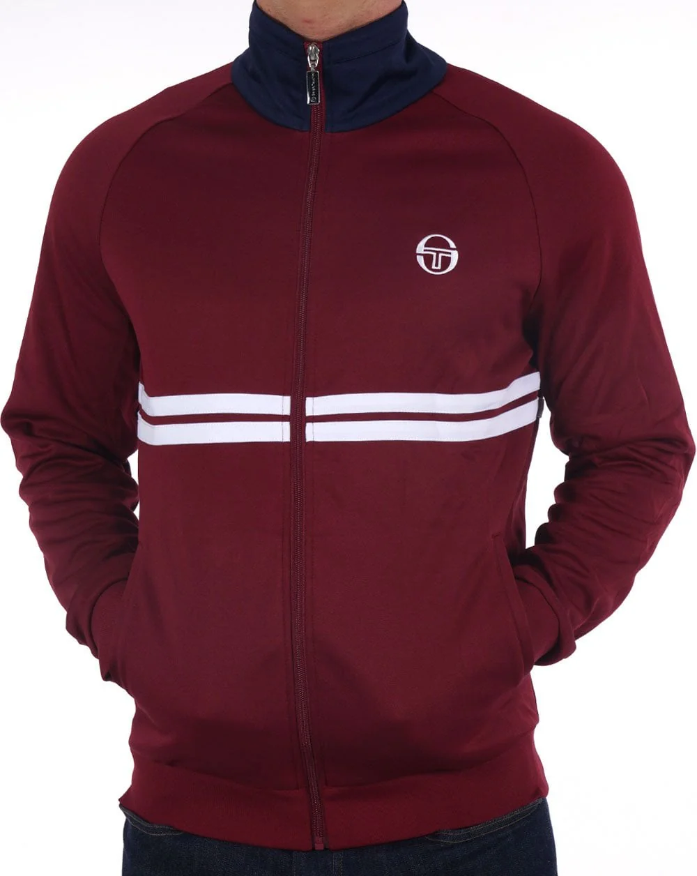 Sergio Tacchini Dallas Track Top Burgundy / Navy - Image 2