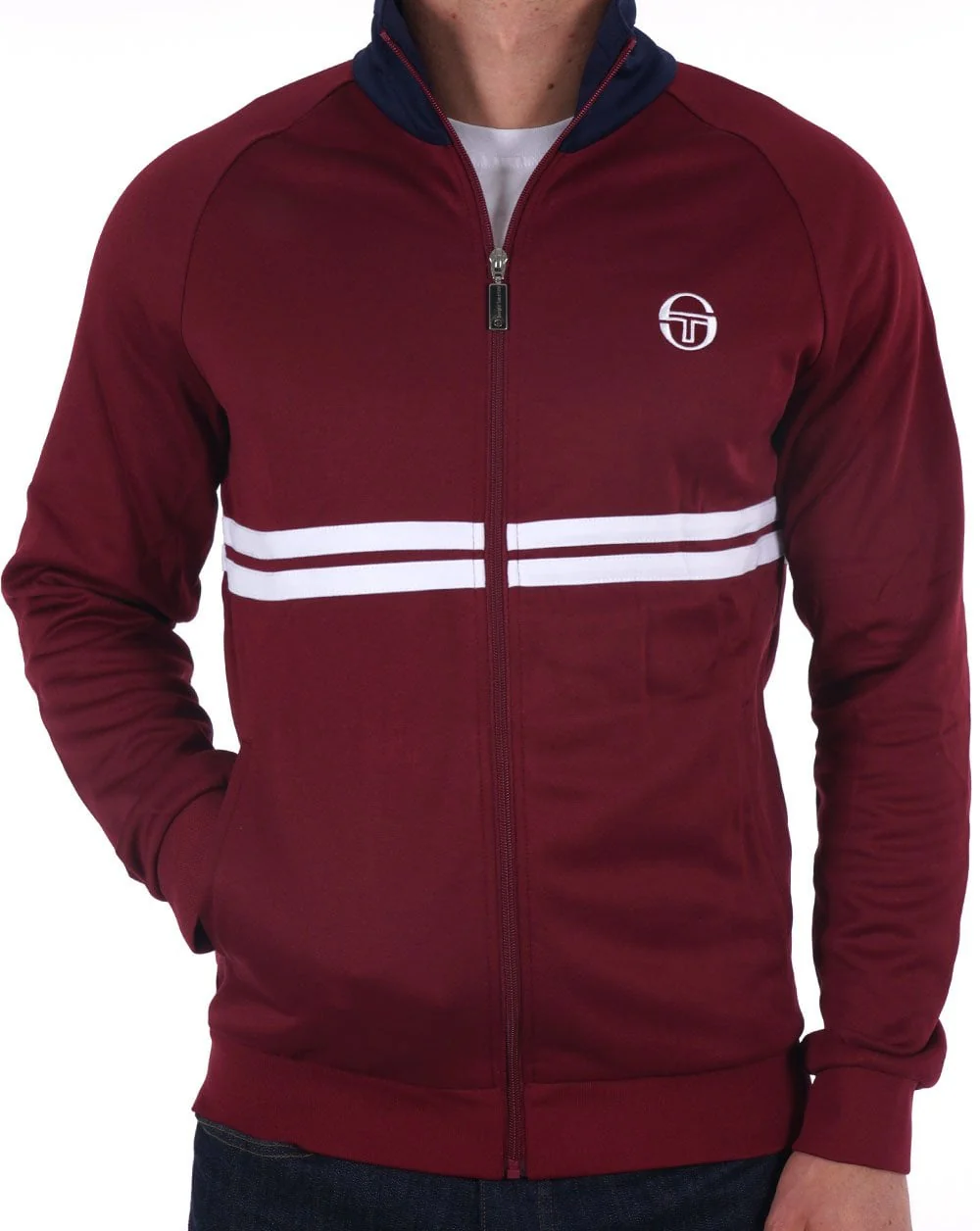 Sergio Tacchini Dallas Track Top Burgundy / Navy - Image 4