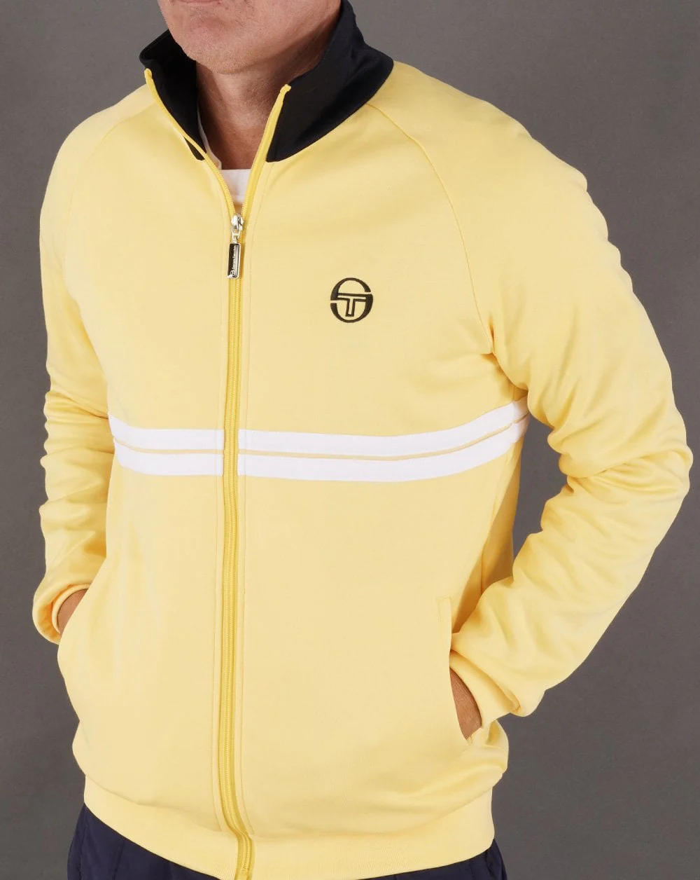 Sergio Tacchini Dallas Track Top Lemon/Navy - Image 3