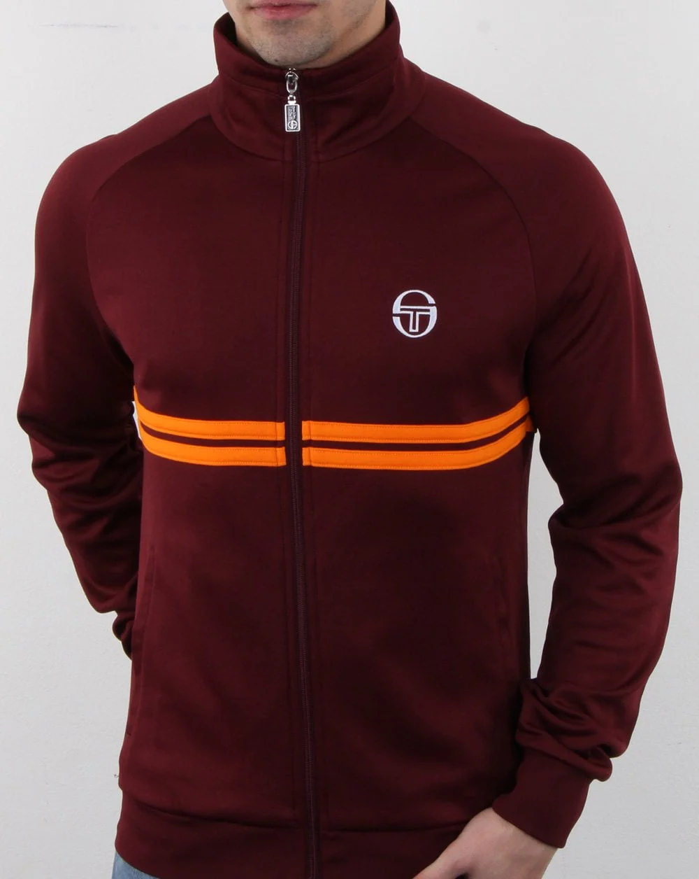Sergio Tacchini Dallas Track Top Maroon/Orange - Image 2