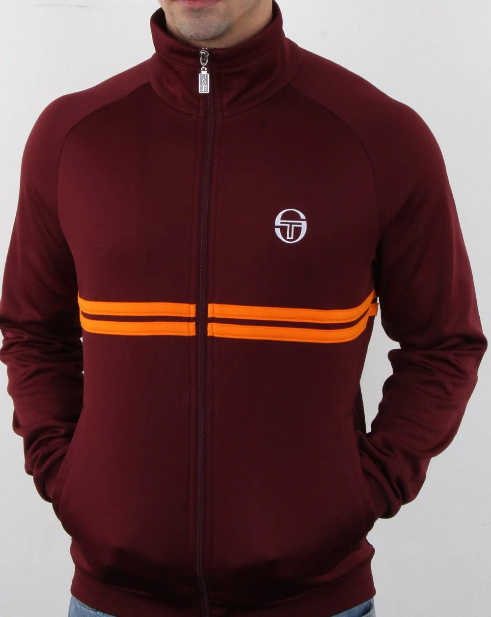 Sergio Tacchini Dallas Track Top Maroon/Orange - Image 3