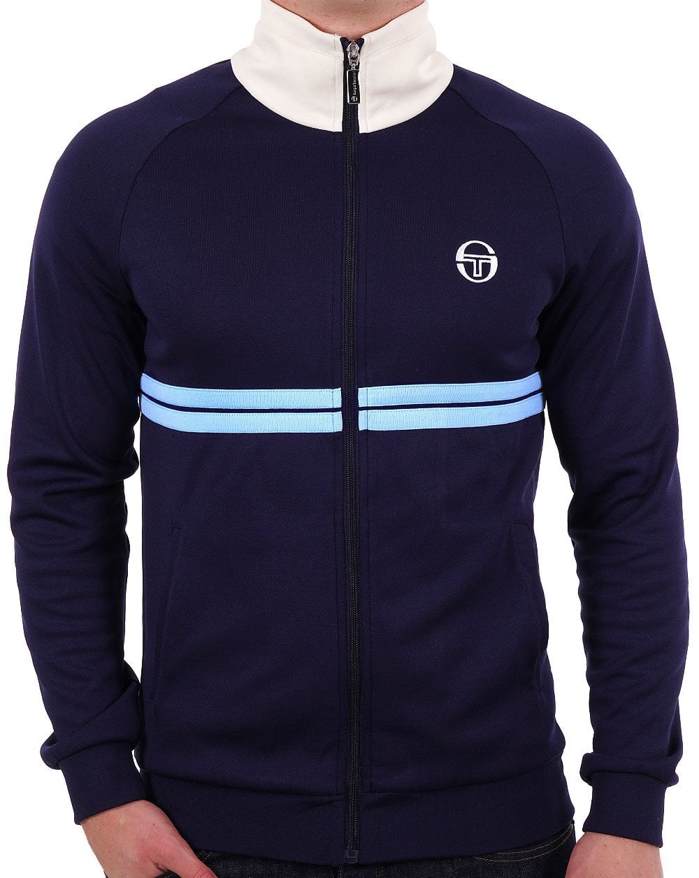 Sergio Tacchini Dallas Track Top Navy Sky Gardenia - Image 2