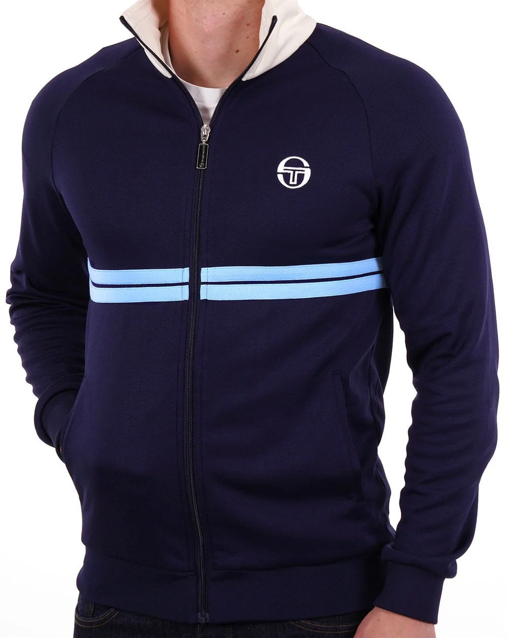 Sergio Tacchini Dallas Track Top Navy Sky Gardenia - Image 3