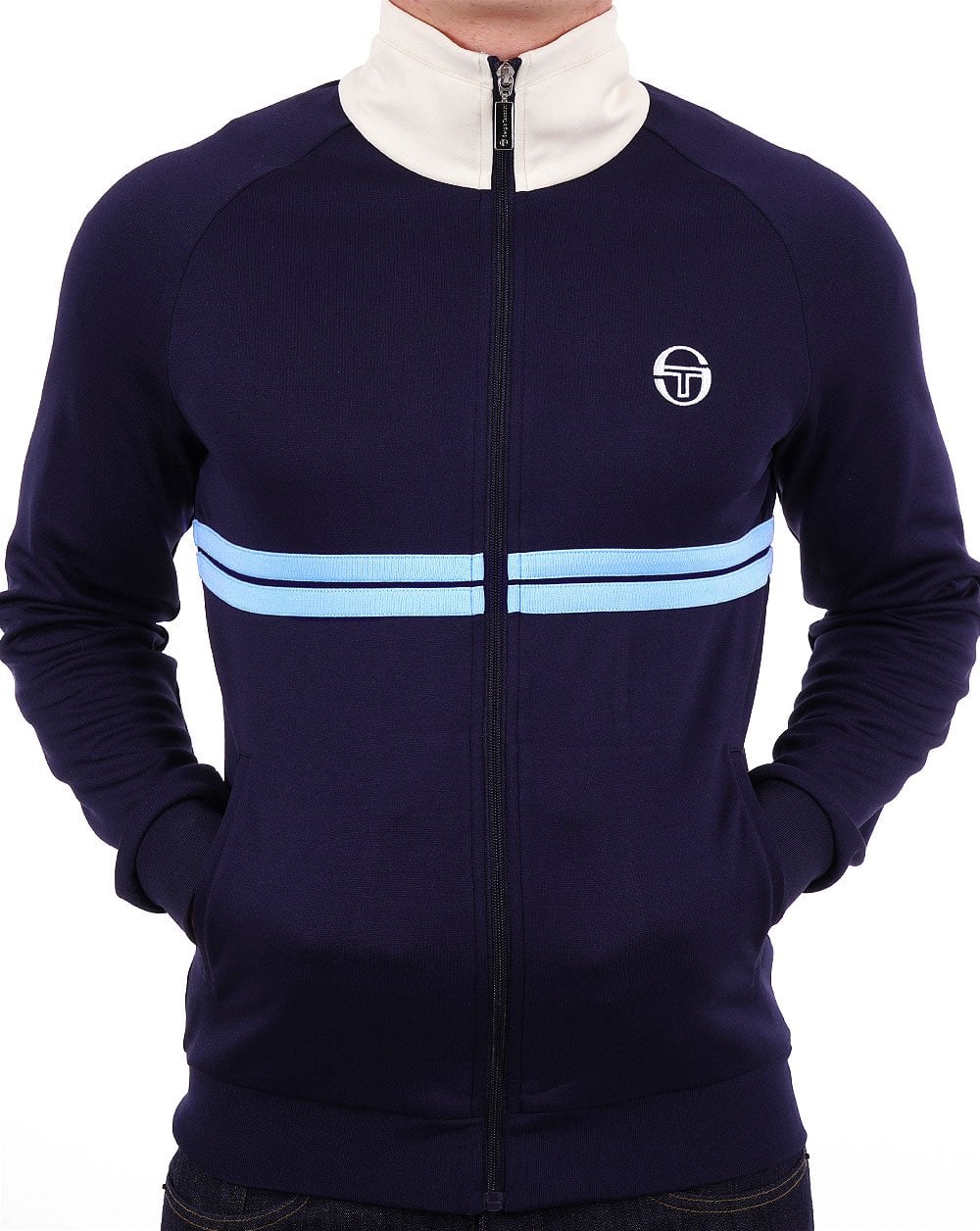 Sergio Tacchini Dallas Track Top Navy Sky Gardenia - Image 4