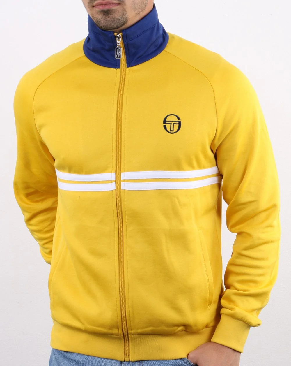 Sergio Tacchini Dallas Track Top Yellow/Vintage Blue - Image 2
