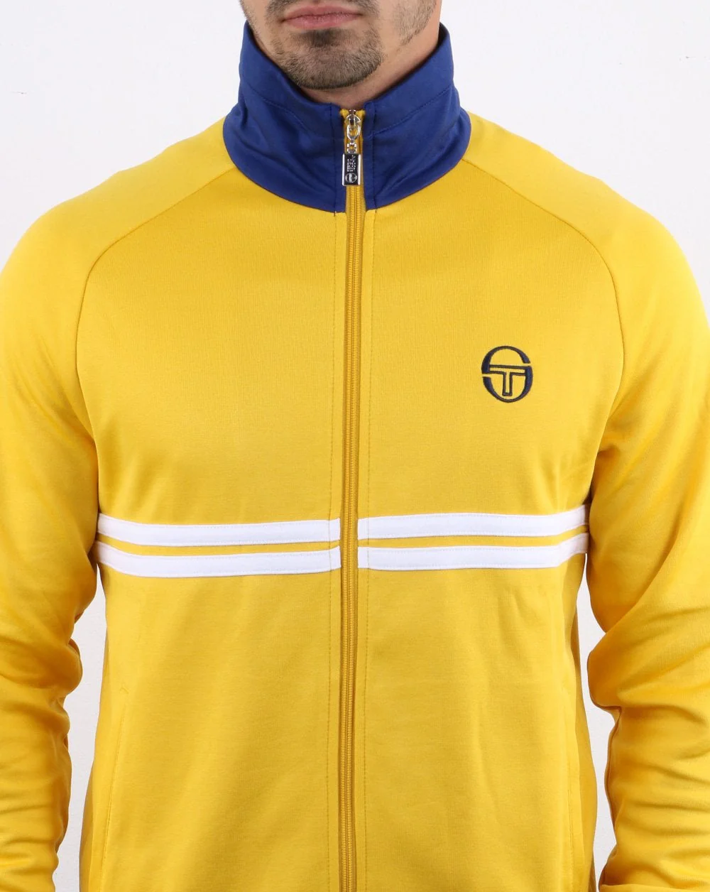 Sergio Tacchini Dallas Track Top Yellow/Vintage Blue - Image 4