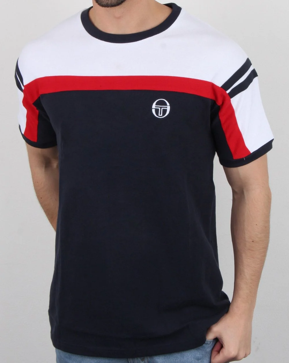 Sergio Tacchini Daska T Shirt Navy/White - Image 2