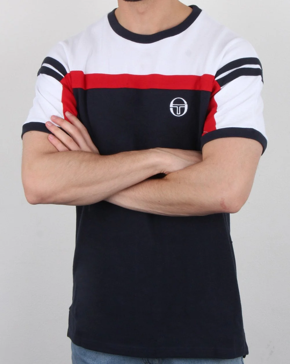 Sergio Tacchini Daska T Shirt Navy/White - Image 3