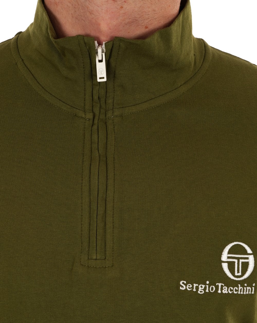 Sergio Tacchini Daytone 1/4 Zip Top Khaki - Image 3