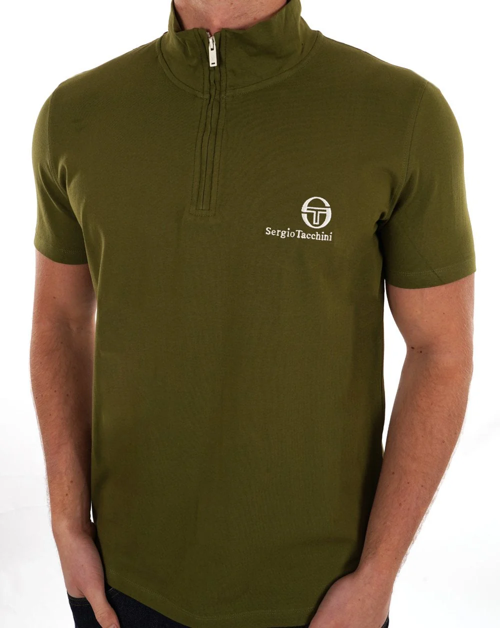 Sergio Tacchini Daytone 1/4 Zip Top Khaki - Image 4
