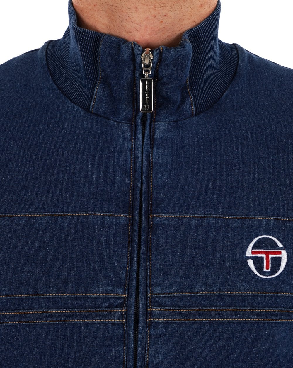 Sergio Tacchini Denim Masters Track Top Mid Denim - Image 3