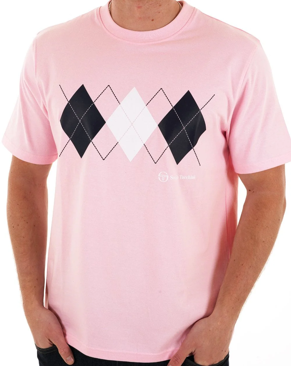 Sergio Tacchini Diamond T Shirt Pink/White/Navy - Image 2