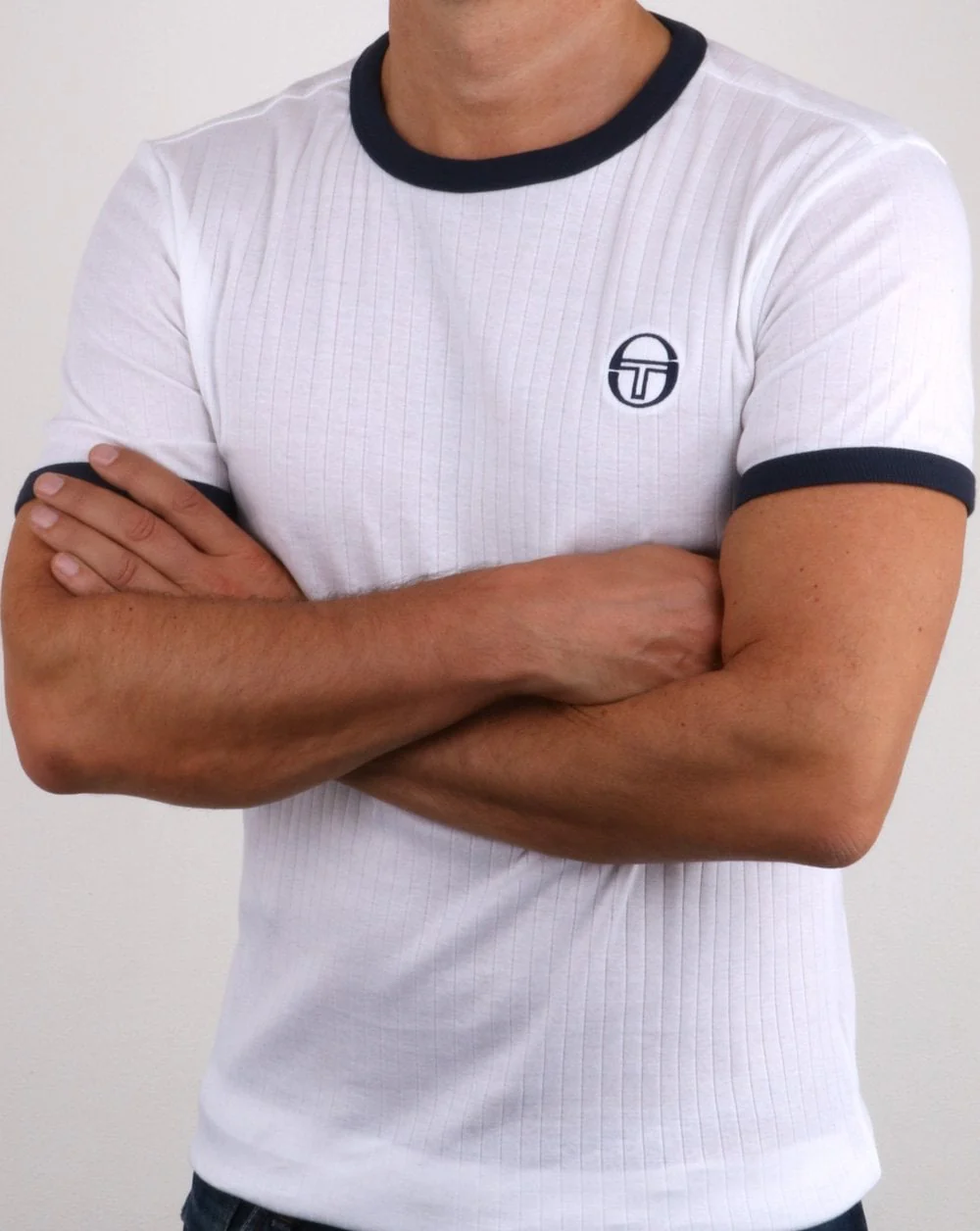Sergio Tacchini Drop T-shirt White/navy - Image 3