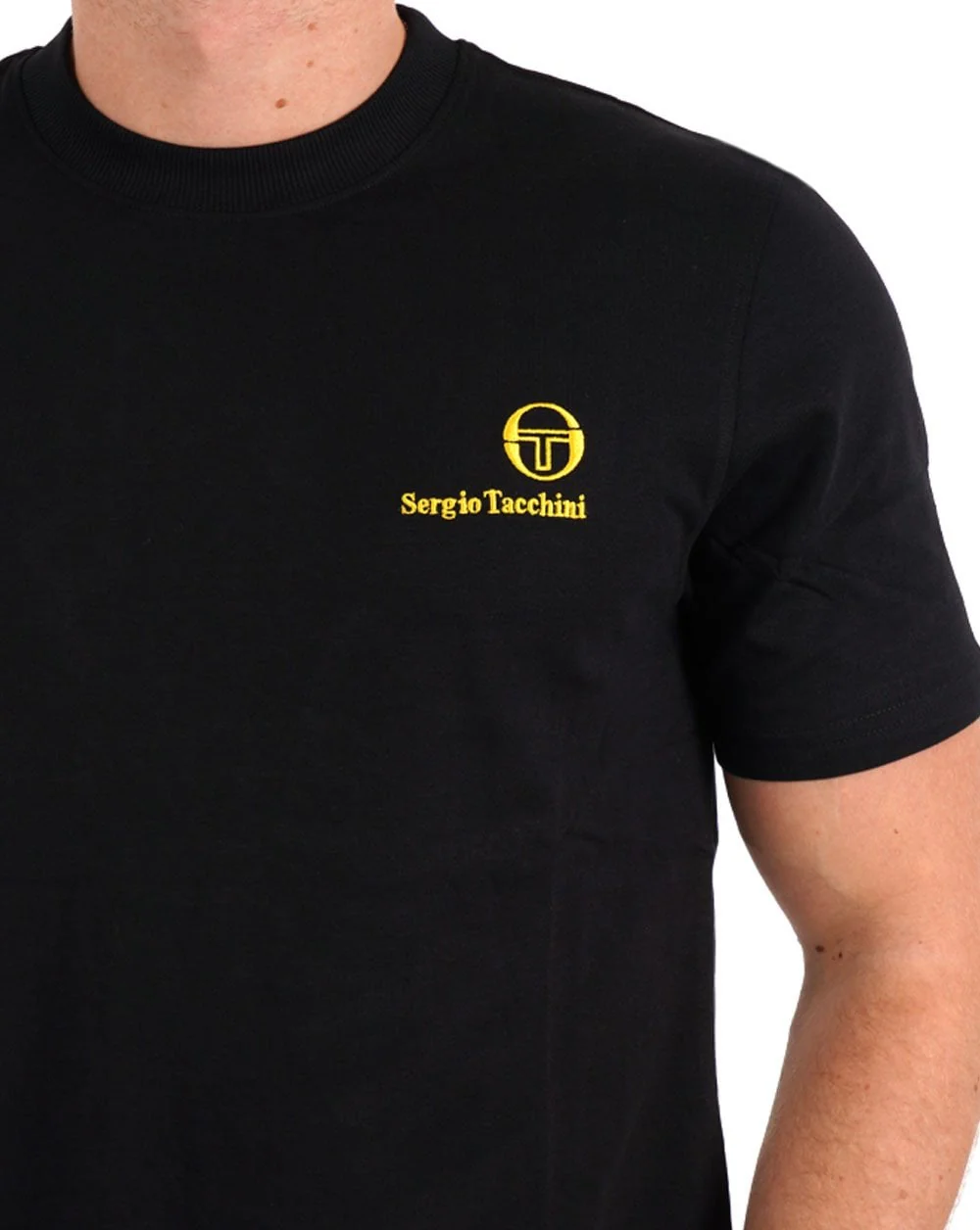 Sergio Tacchini Felton T Shirt Black/Gold - Image 2