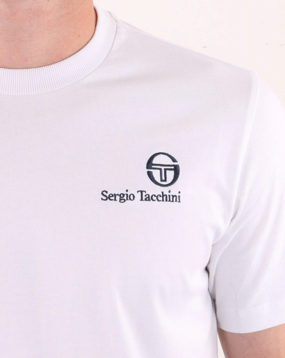 Sergio Tacchini Felton T Shirt White/Navy - Image 4